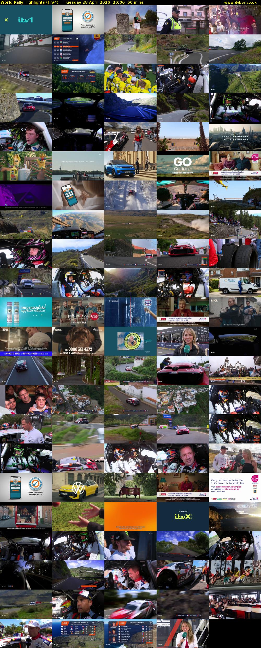 World Rally Highlights (ITV4) Tuesday 28 April 2026 20:00 - 21:00