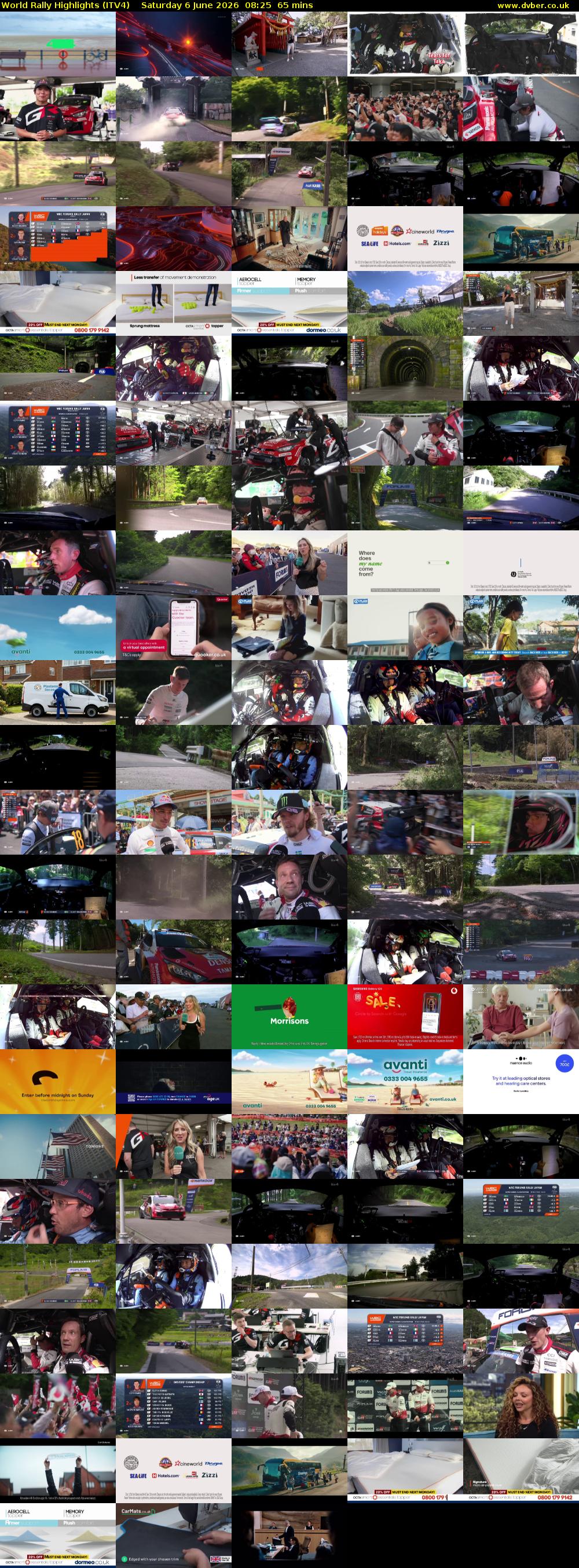 World Rally Highlights (ITV4) Saturday 6 June 2026 08:25 - 09:30