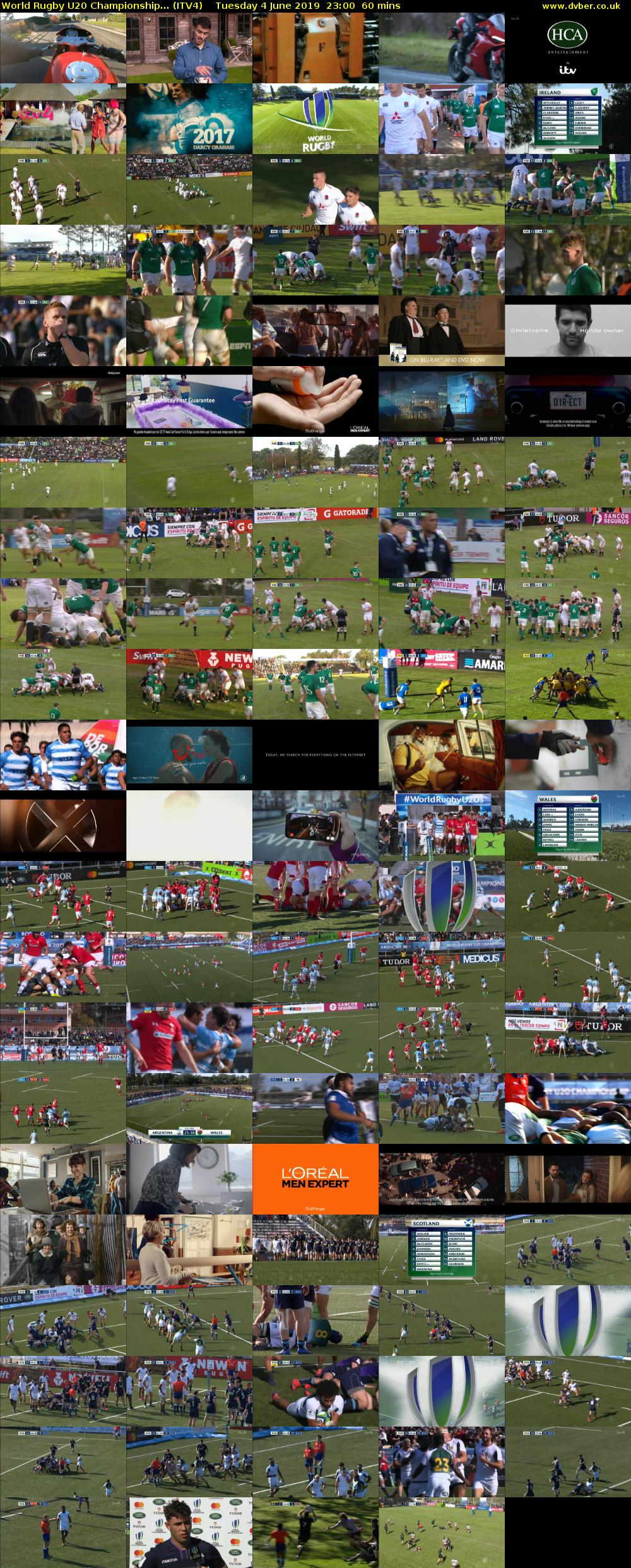 World Rugby U20 Championship... (ITV4) Tuesday 4 June 2019 23:00 - 00:00