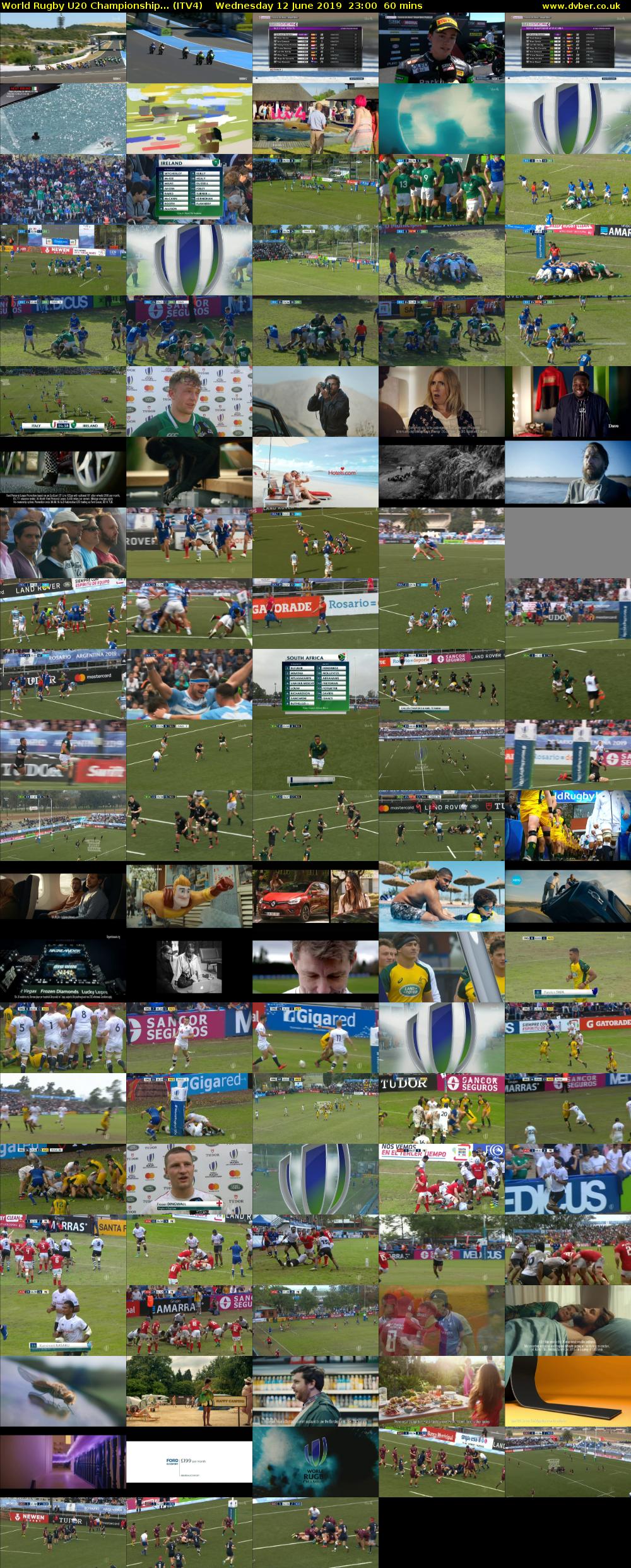 World Rugby U20 Championship... (ITV4) Wednesday 12 June 2019 23:00 - 00:00