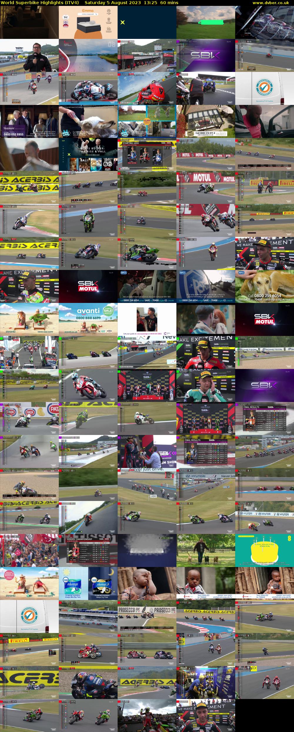 World Superbike Highlights (ITV4) Saturday 5 August 2023 13:25 - 14:25