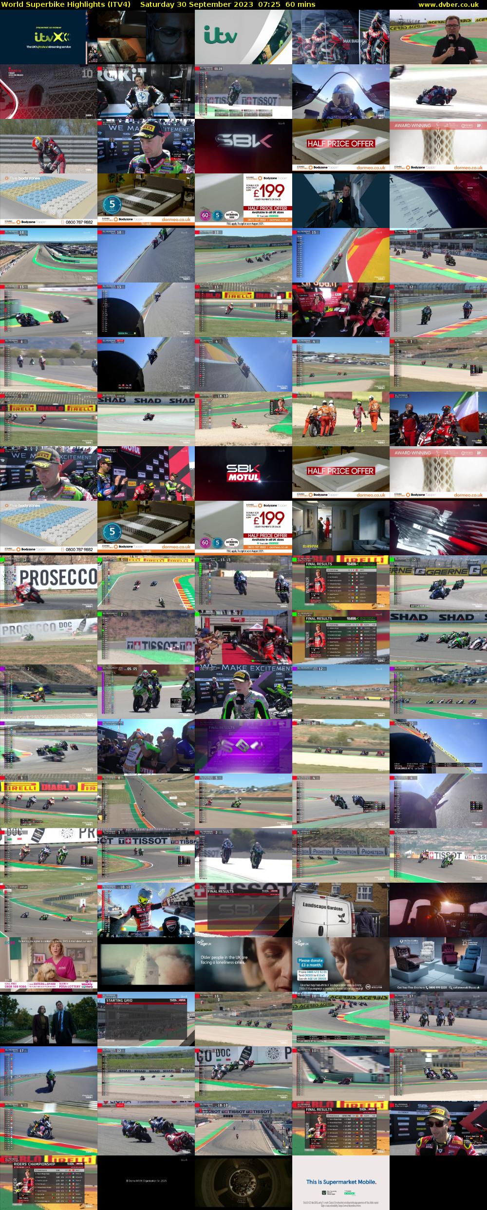 World Superbike Highlights (ITV4) Saturday 30 September 2023 07:25 - 08:25