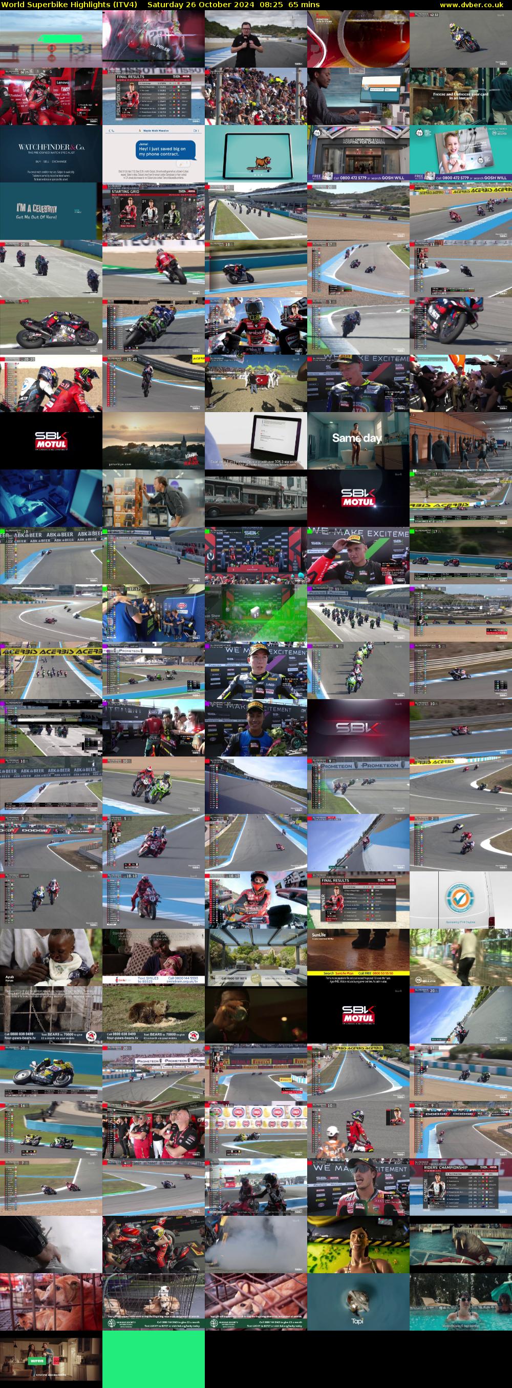 World Superbike Highlights (ITV4) Saturday 26 October 2024 08:25 - 09:30