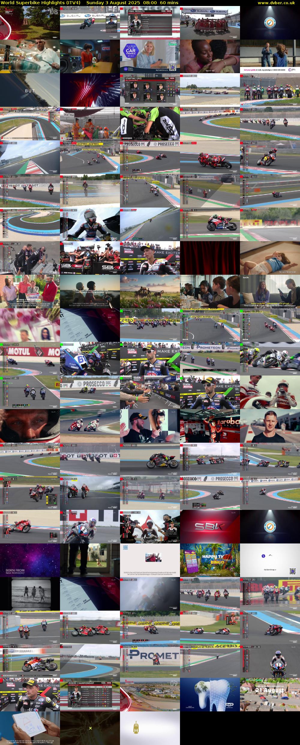 World Superbike Highlights (ITV4) Sunday 3 August 2025 08:00 - 09:00