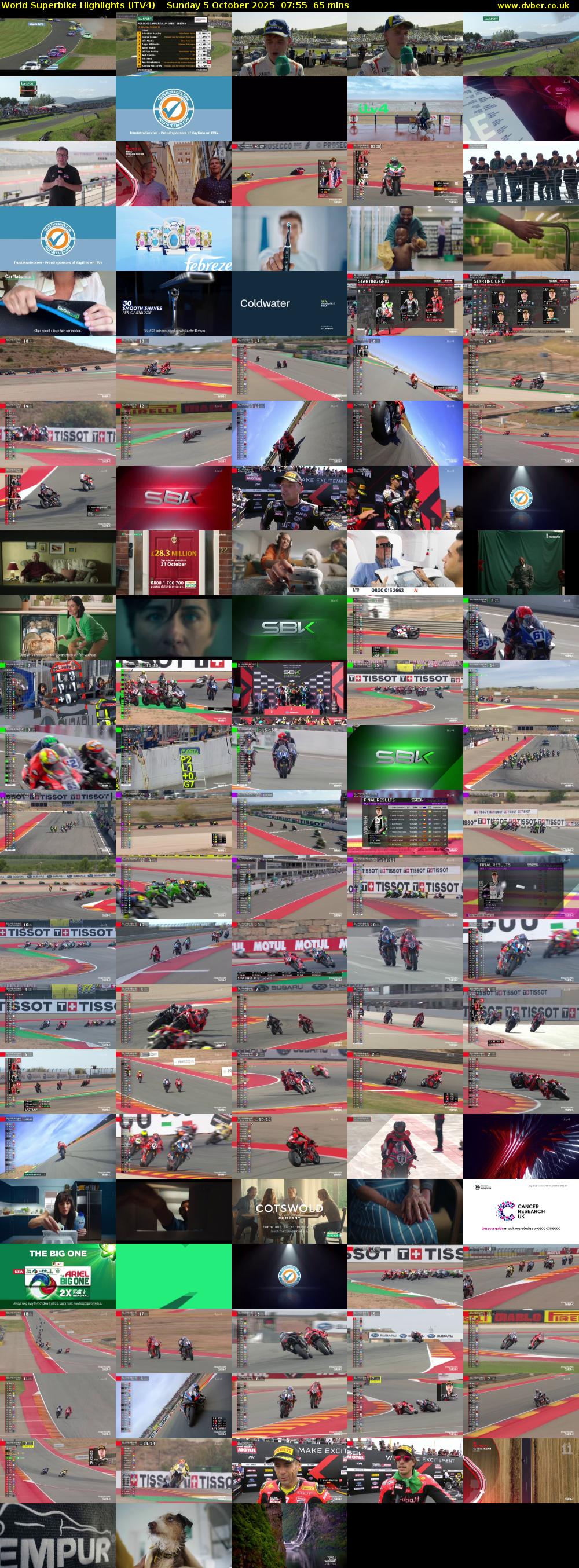 World Superbike Highlights (ITV4) Sunday 5 October 2025 07:55 - 09:00