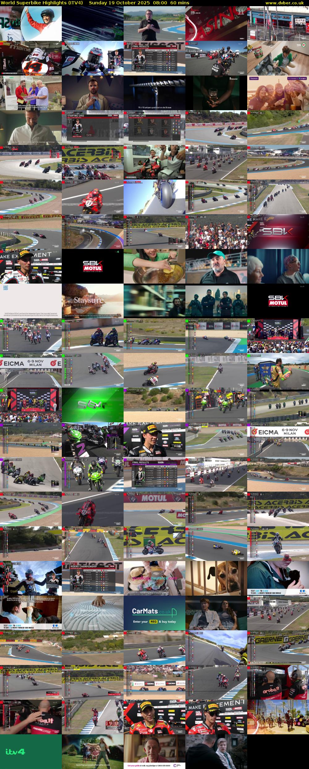 World Superbike Highlights (ITV4) Sunday 19 October 2025 08:00 - 09:00