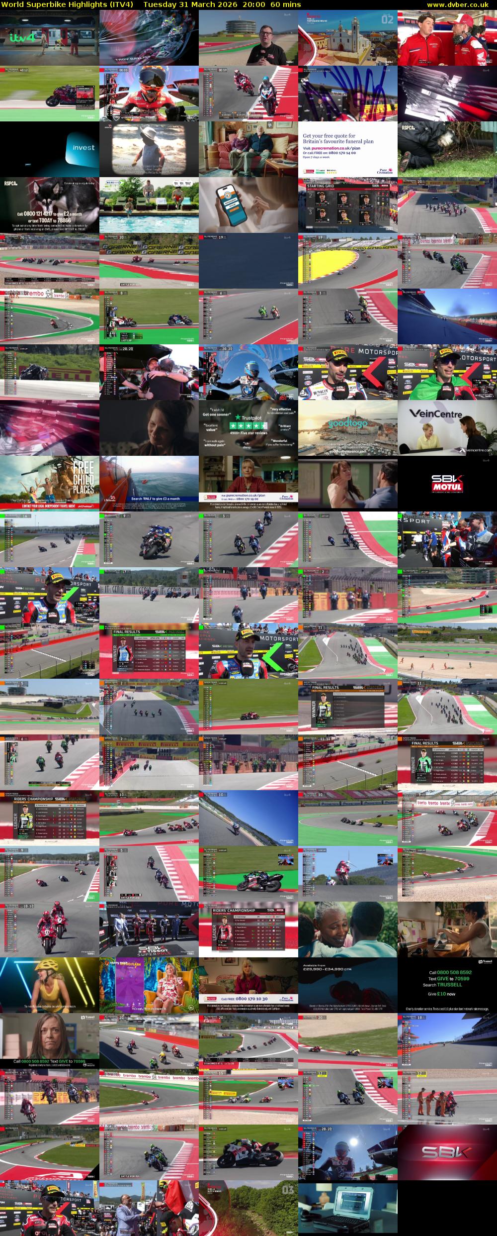World Superbike Highlights (ITV4) Tuesday 31 March 2026 20:00 - 21:00