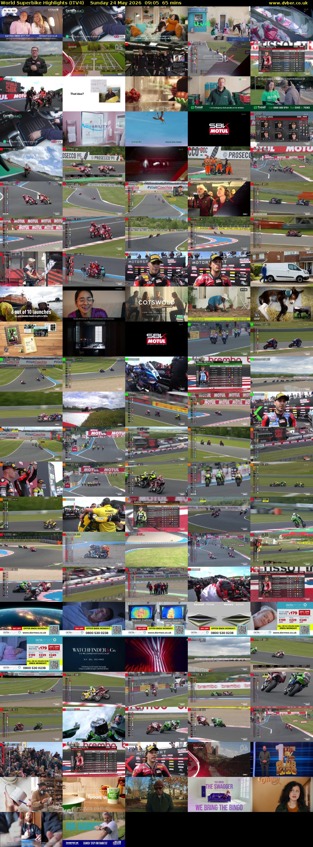 World Superbike Highlights (ITV4) Sunday 24 May 2026 09:05 - 10:10