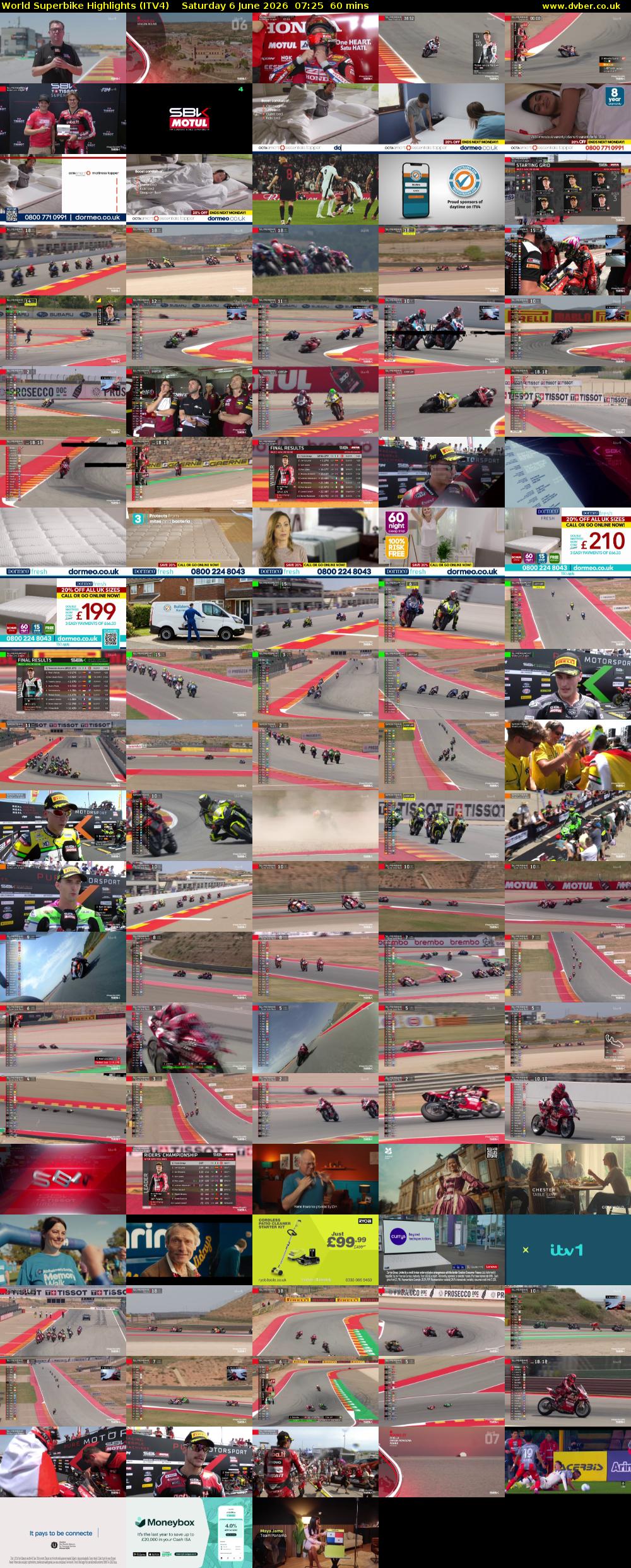 World Superbike Highlights (ITV4) Saturday 6 June 2026 07:25 - 08:25