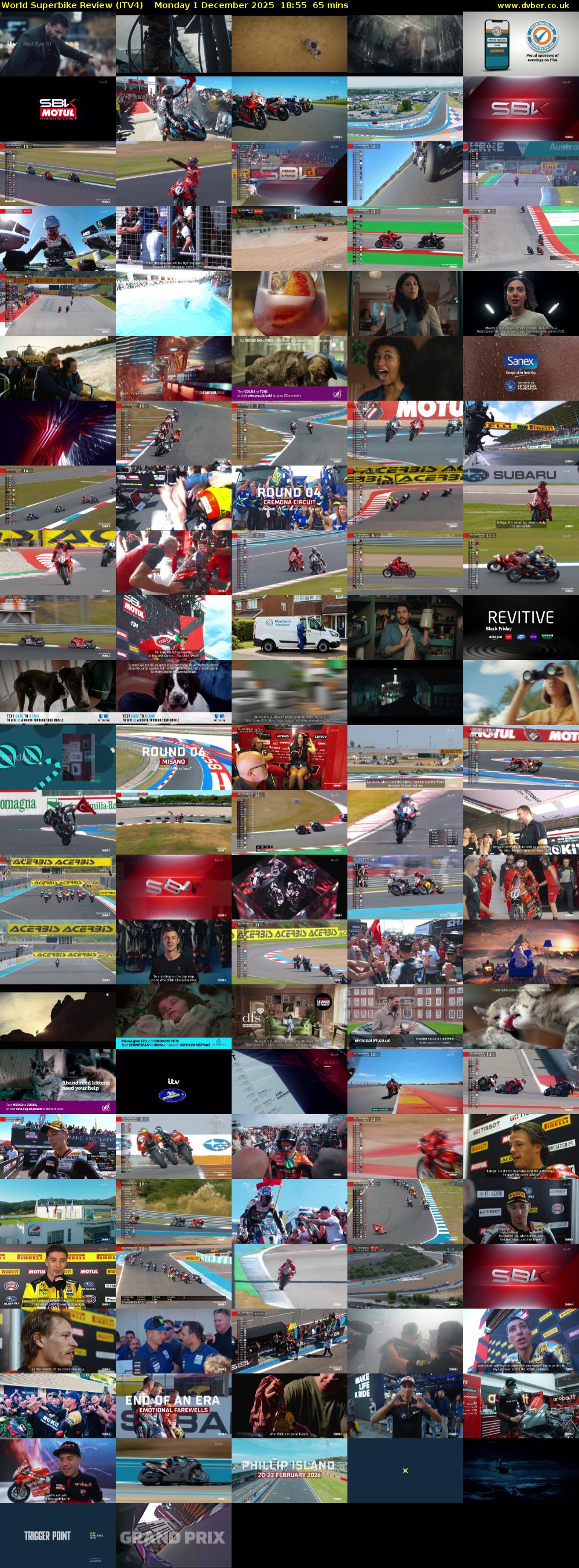 World Superbike Review (ITV4) Monday 1 December 2025 18:55 - 20:00