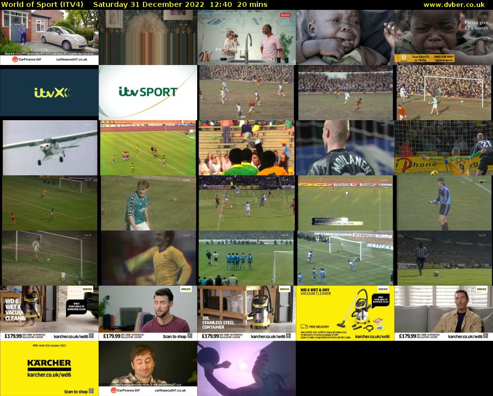 World of Sport (ITV4) Saturday 31 December 2022 12:40 - 13:00