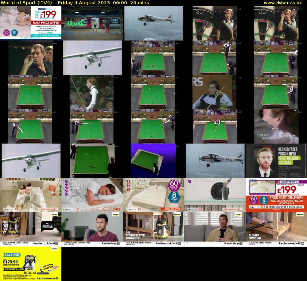 World of Sport (ITV4) Friday 4 August 2023 06:00 - 06:20