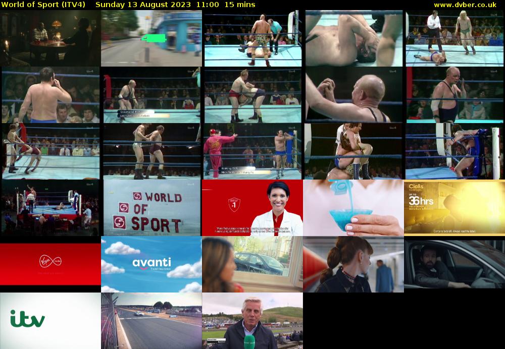 World of Sport (ITV4) Sunday 13 August 2023 11:00 - 11:15