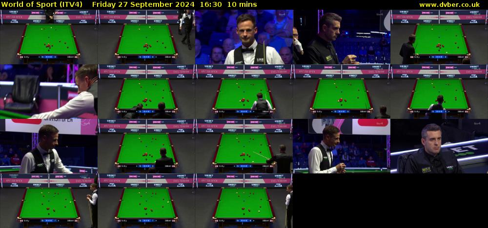 World of Sport (ITV4) Friday 27 September 2024 16:30 - 16:40