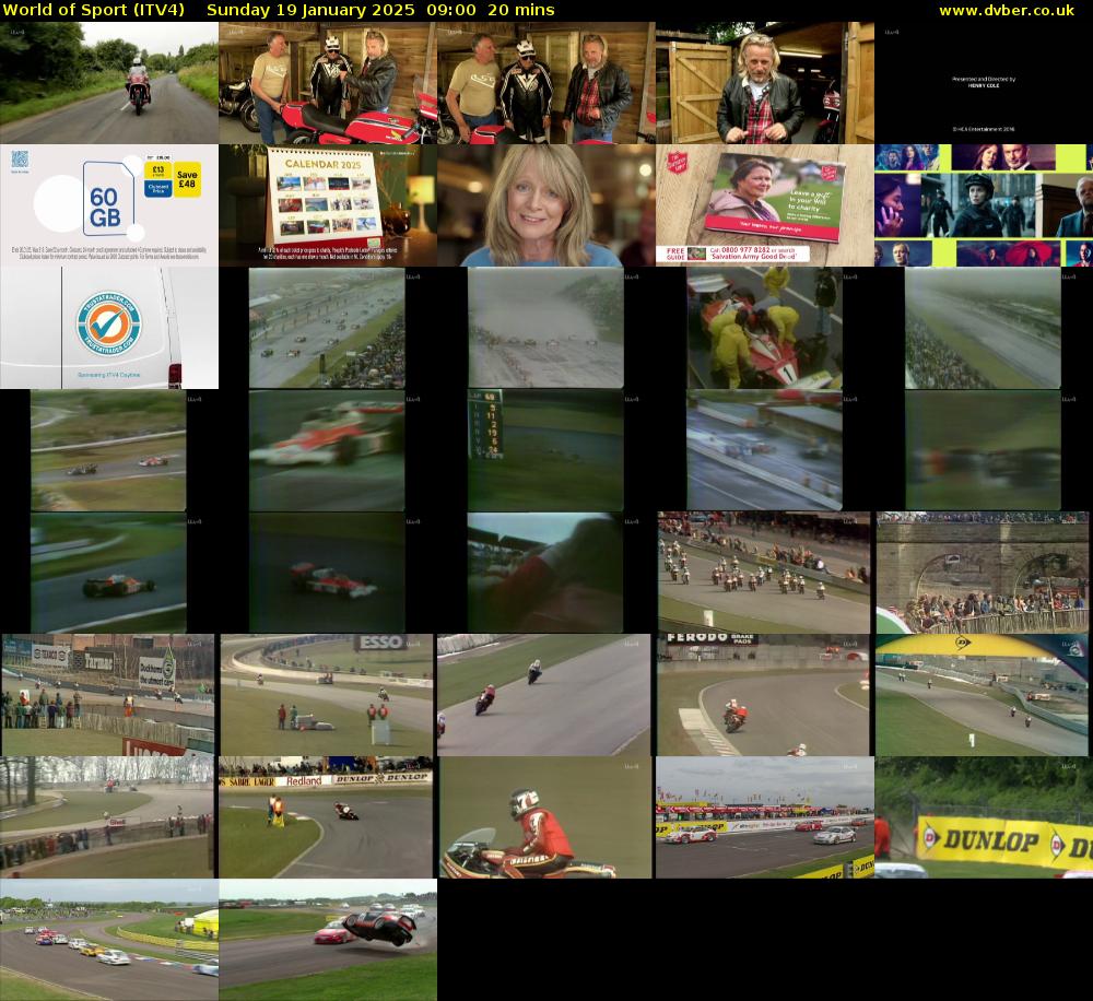 World of Sport (ITV4) Sunday 19 January 2025 09:00 - 09:20