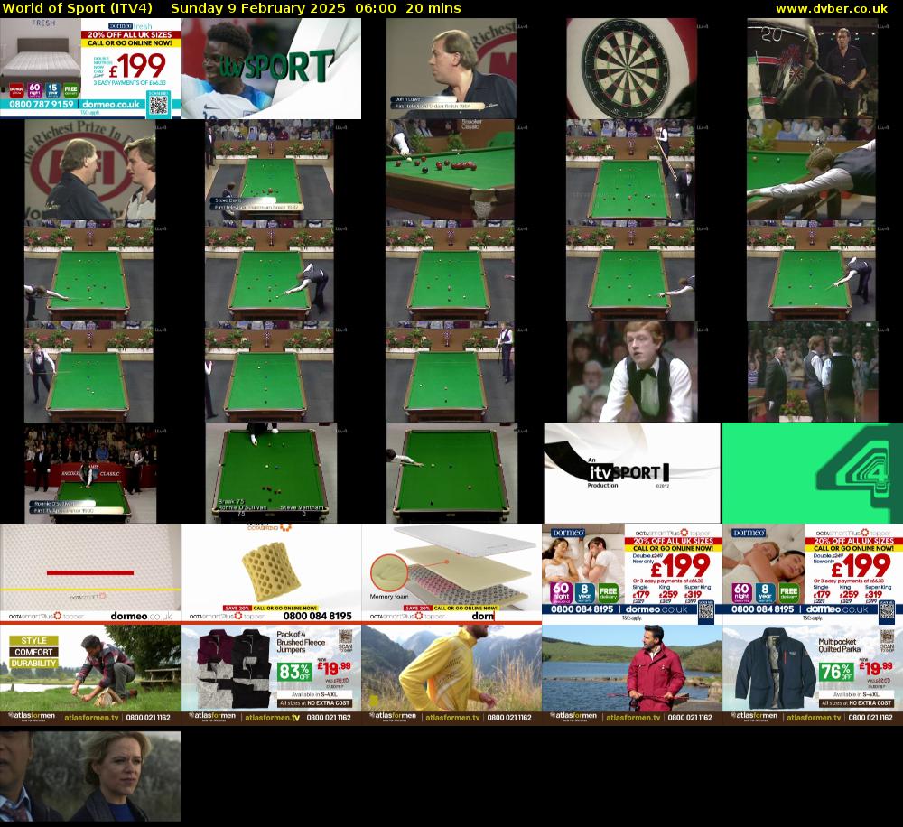 World of Sport (ITV4) Sunday 9 February 2025 06:00 - 06:20