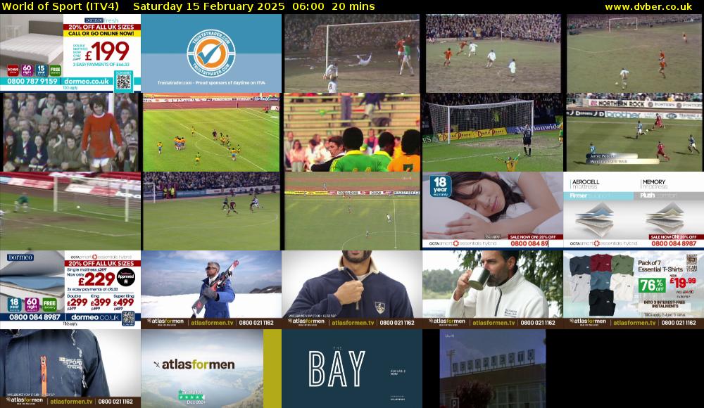 World of Sport (ITV4) Saturday 15 February 2025 06:00 - 06:20