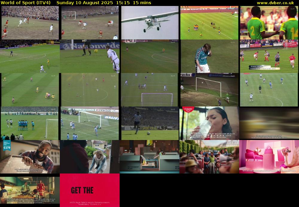 World of Sport (ITV4) Sunday 10 August 2025 15:15 - 15:30