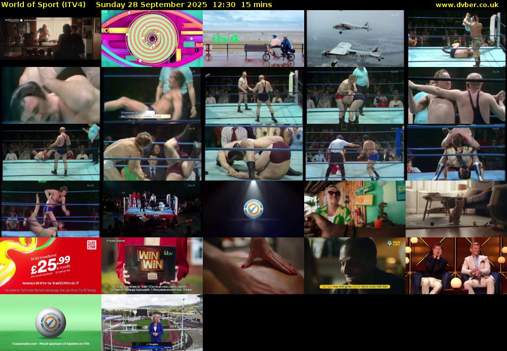 World of Sport (ITV4) Sunday 28 September 2025 12:30 - 12:45