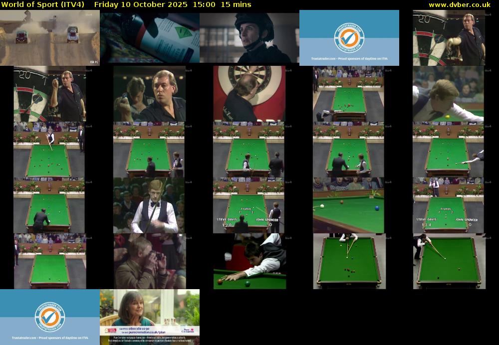 World of Sport (ITV4) Friday 10 October 2025 15:00 - 15:15