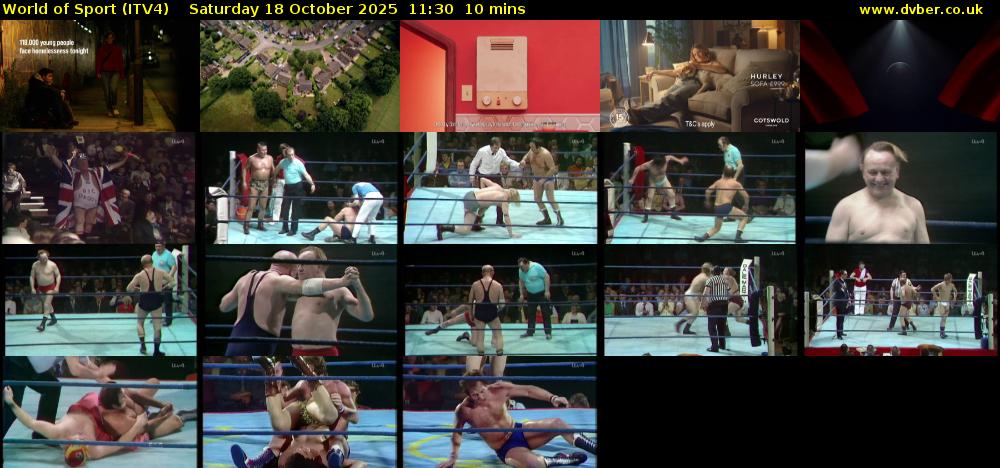 World of Sport (ITV4) Saturday 18 October 2025 11:30 - 11:40