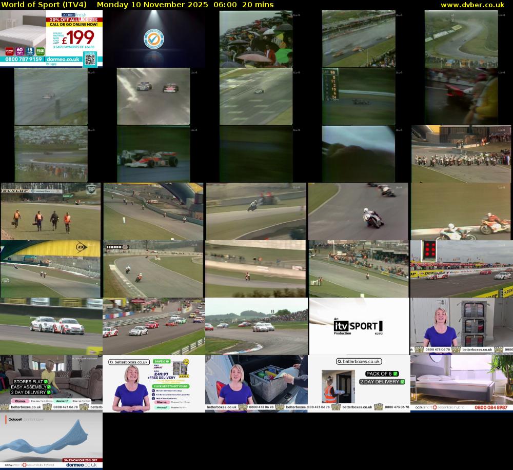 World of Sport (ITV4) Monday 10 November 2025 06:00 - 06:20