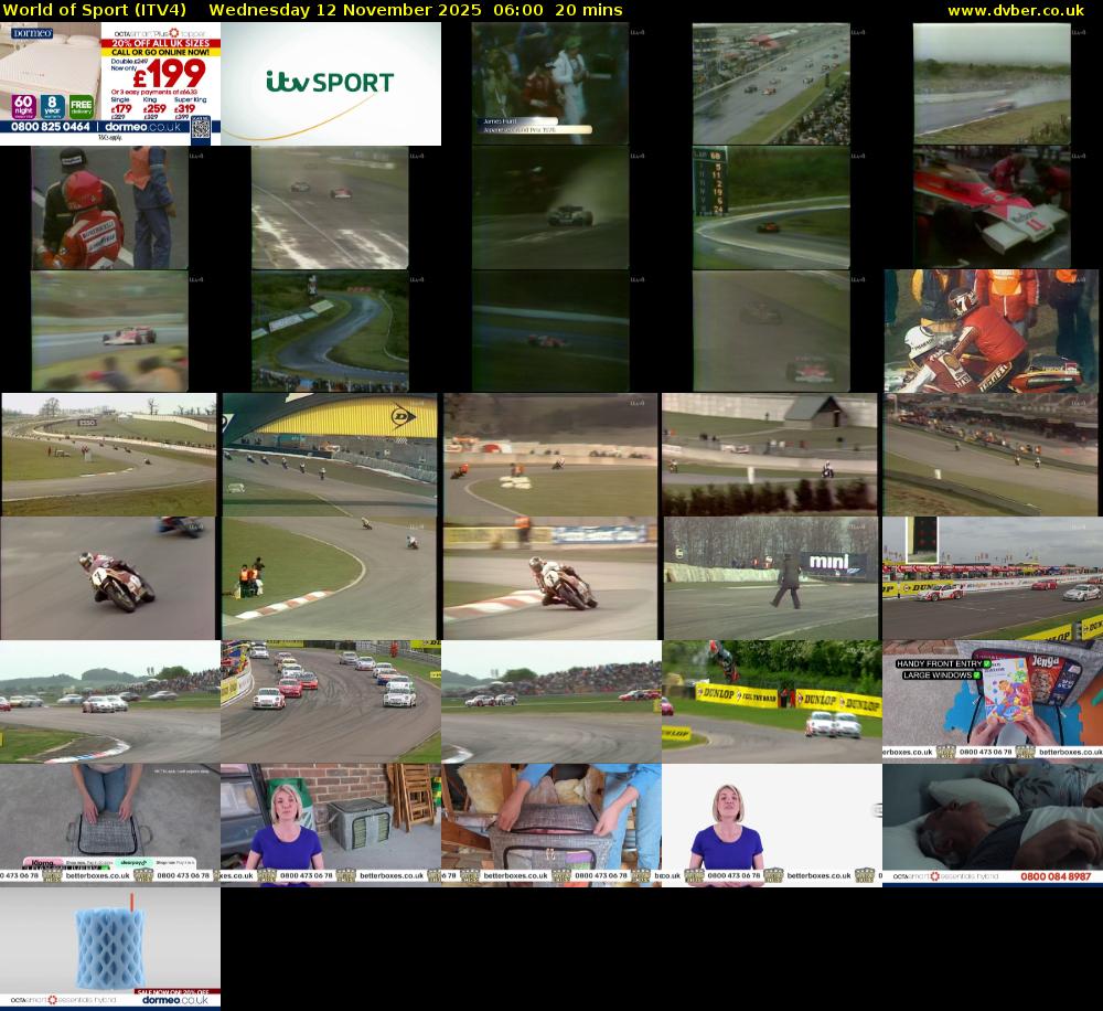 World of Sport (ITV4) Wednesday 12 November 2025 06:00 - 06:20