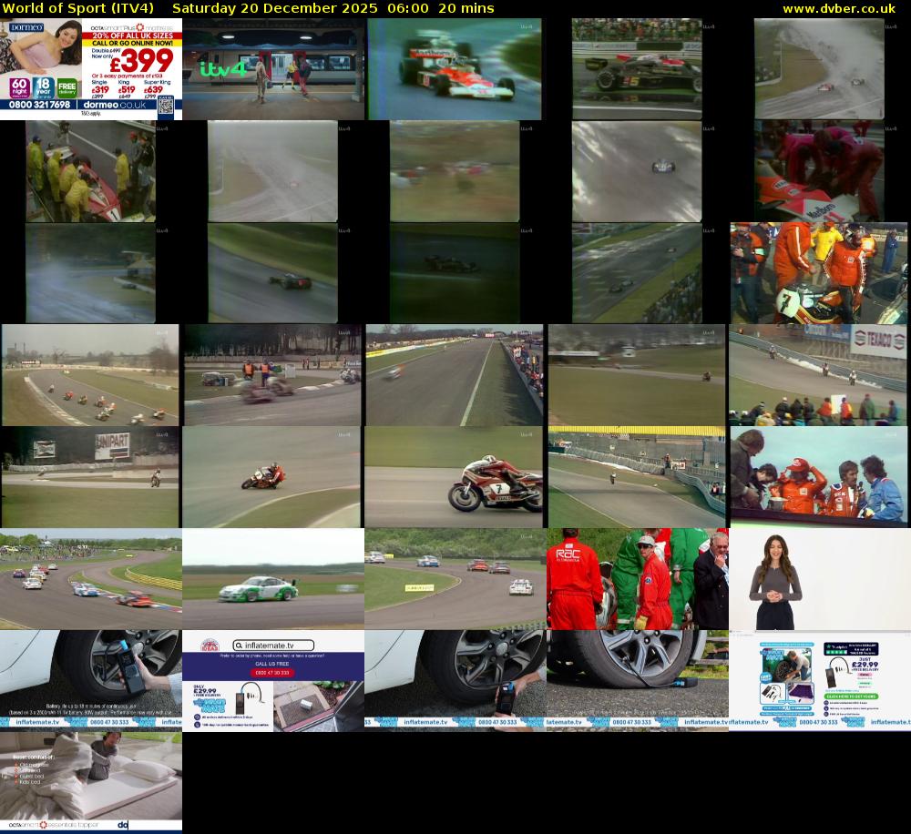 World of Sport (ITV4) Saturday 20 December 2025 06:00 - 06:20