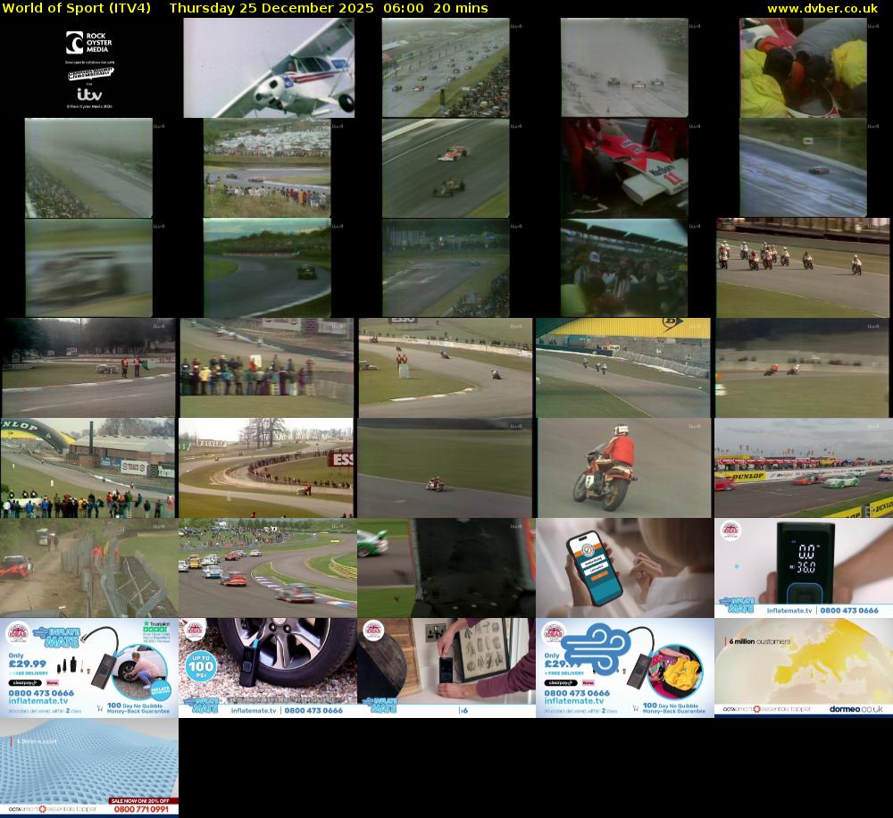 World of Sport (ITV4) Thursday 25 December 2025 06:00 - 06:20