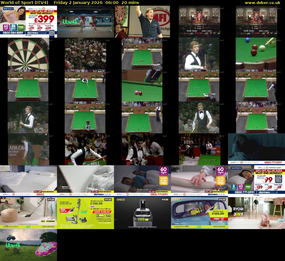 World of Sport (ITV4) Friday 2 January 2026 06:00 - 06:20