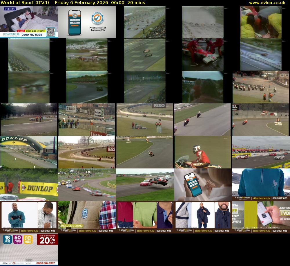 World of Sport (ITV4) Friday 6 February 2026 06:00 - 06:20