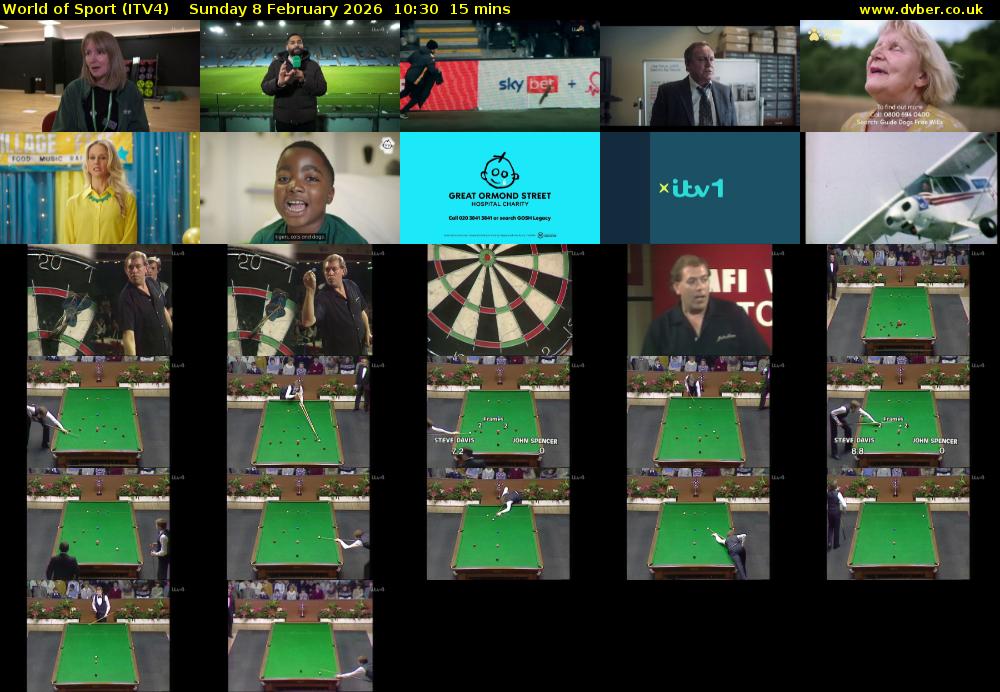 World of Sport (ITV4) Sunday 8 February 2026 10:30 - 10:45