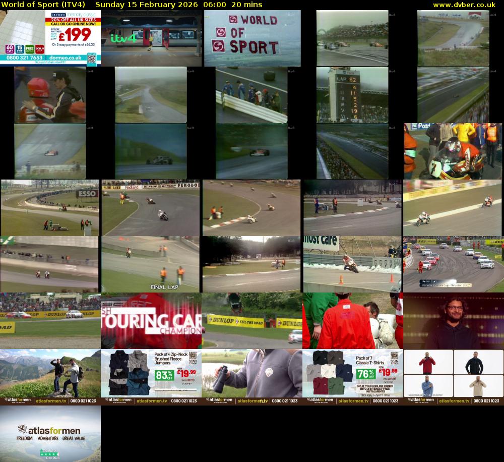 World of Sport (ITV4) Sunday 15 February 2026 06:00 - 06:20