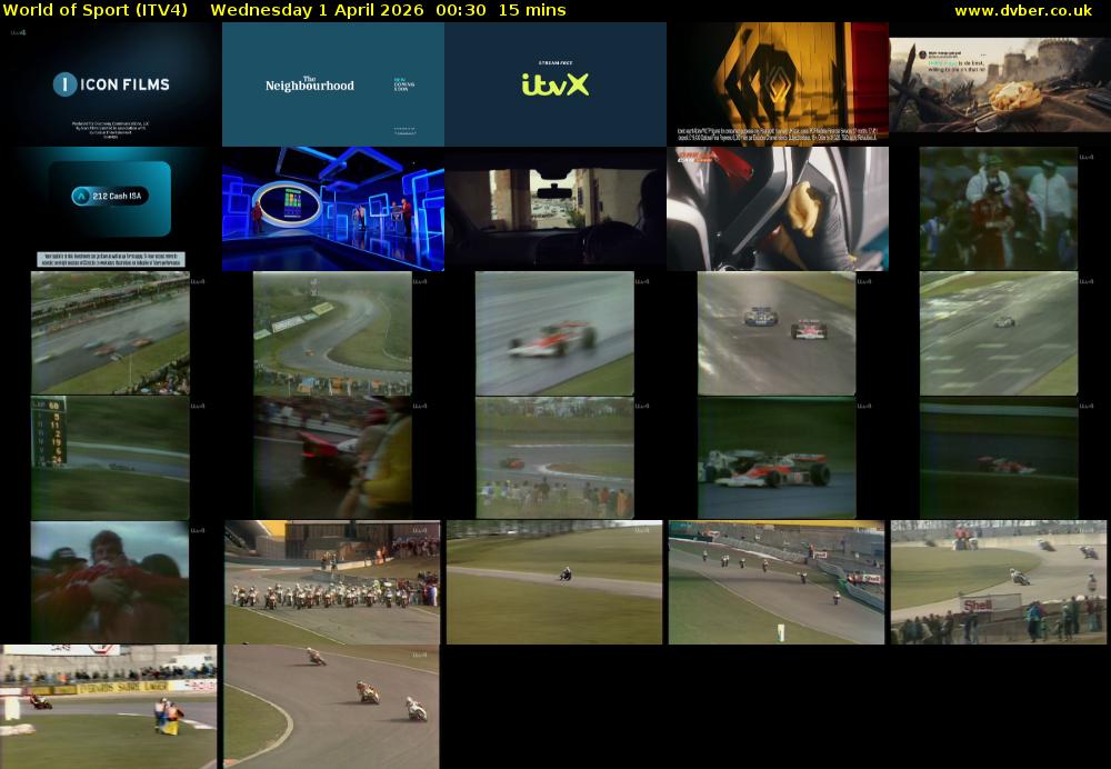 World of Sport (ITV4) Wednesday 1 April 2026 00:30 - 00:45