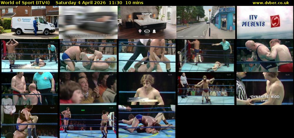 World of Sport (ITV4) Saturday 4 April 2026 11:30 - 11:40