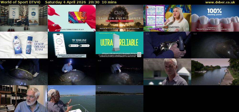 World of Sport (ITV4) Saturday 4 April 2026 20:30 - 20:40
