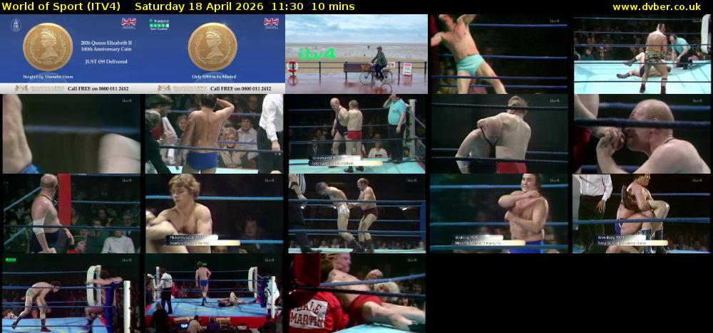 World of Sport (ITV4) Saturday 18 April 2026 11:30 - 11:40