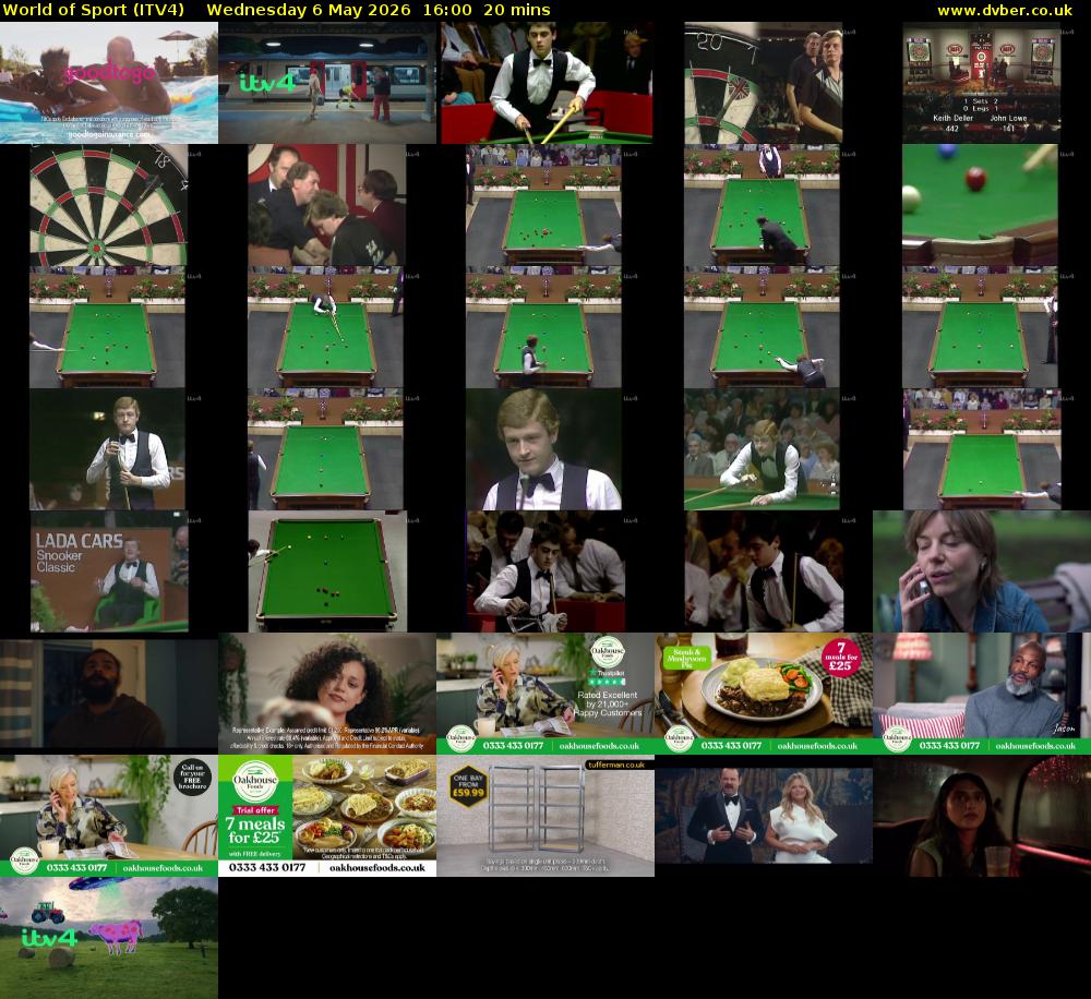 World of Sport (ITV4) Wednesday 6 May 2026 16:00 - 16:20