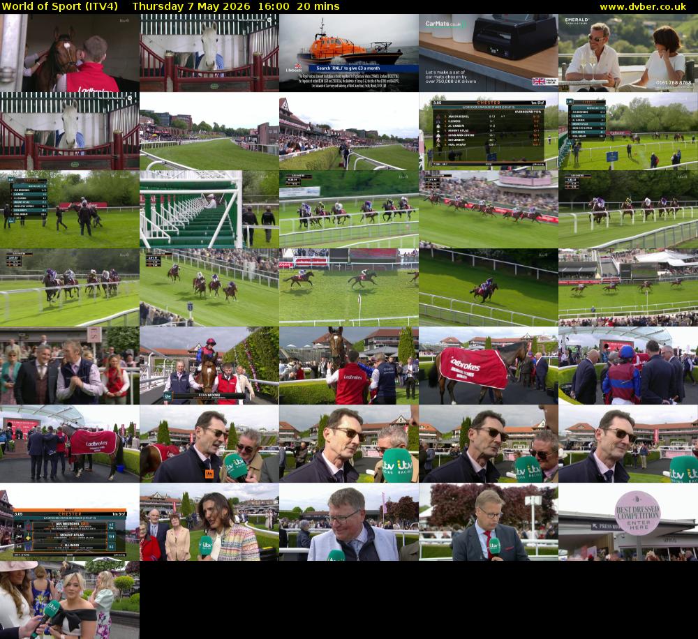 World of Sport (ITV4) Thursday 7 May 2026 16:00 - 16:20