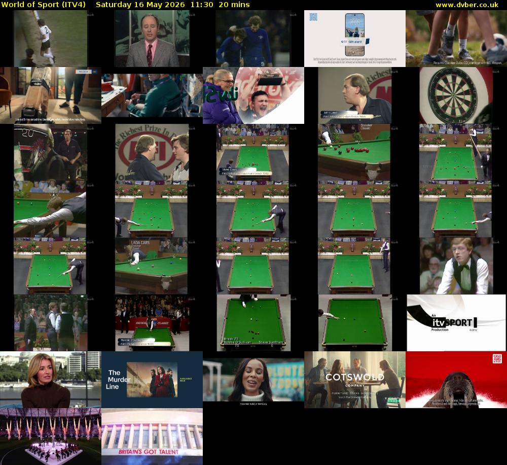 World of Sport (ITV4) Saturday 16 May 2026 11:30 - 11:50
