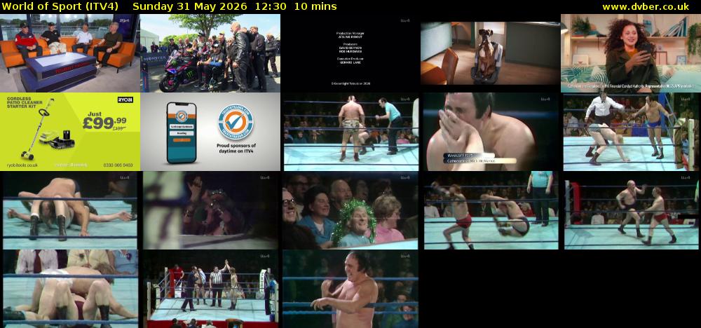 World of Sport (ITV4) Sunday 31 May 2026 12:30 - 12:40