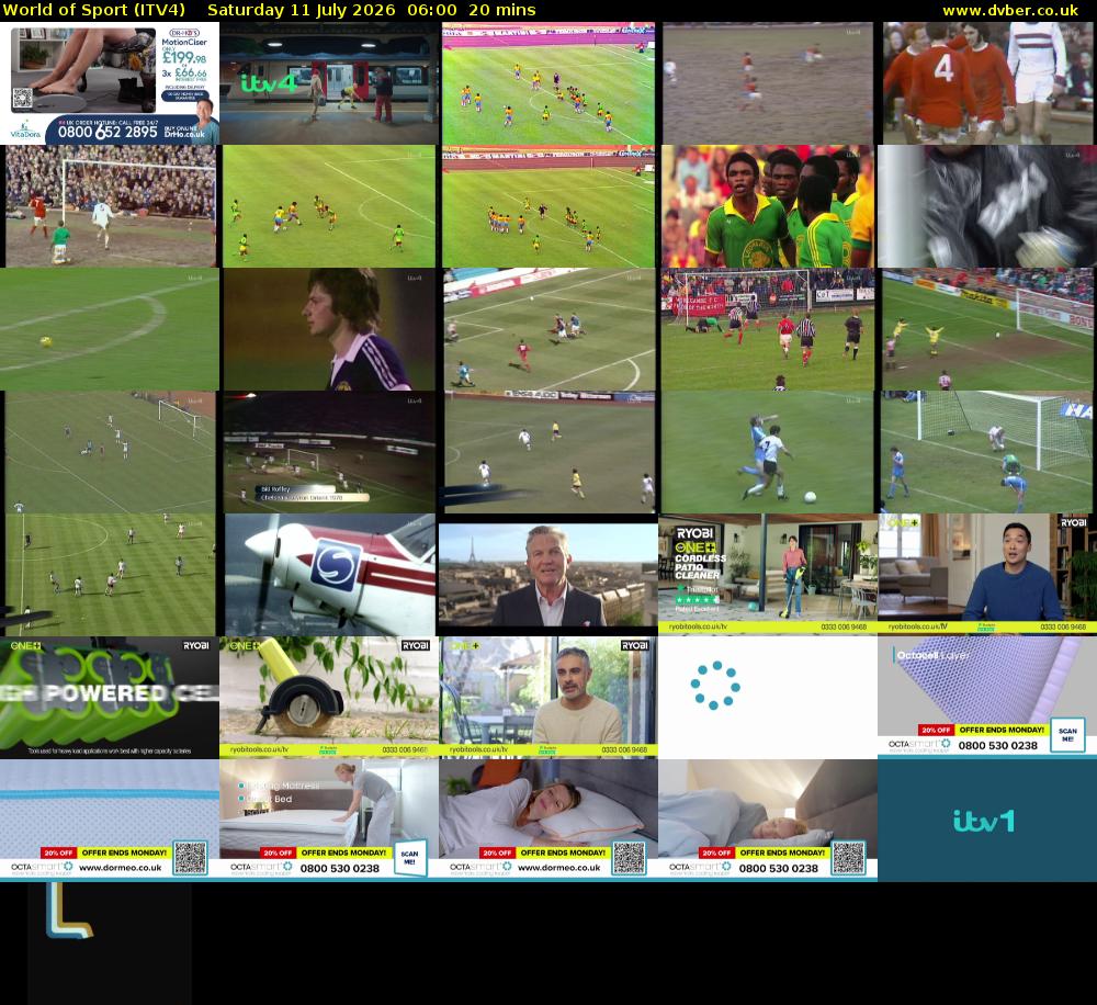 World of Sport (ITV4) Saturday 11 July 2026 06:00 - 06:20