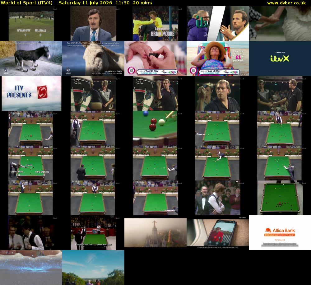 World of Sport (ITV4) Saturday 11 July 2026 11:30 - 11:50