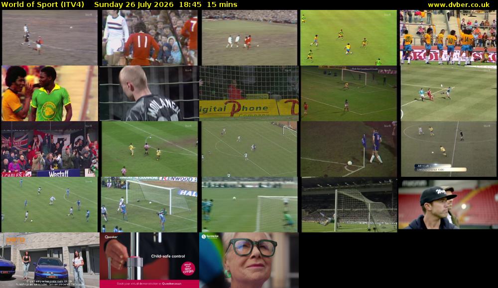 World of Sport (ITV4) Sunday 26 July 2026 18:45 - 19:00