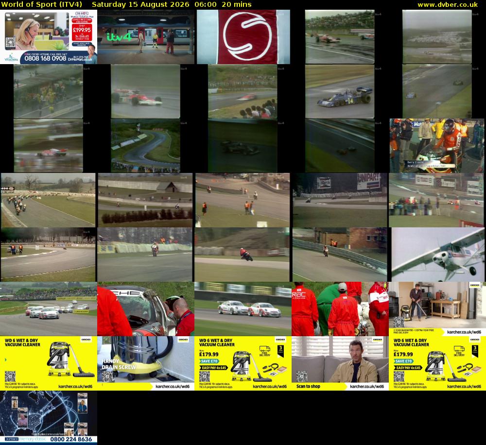 World of Sport (ITV4) Saturday 15 August 2026 06:00 - 06:20