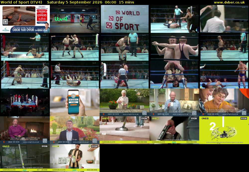 World of Sport (ITV4) Saturday 5 September 2026 06:00 - 06:15
