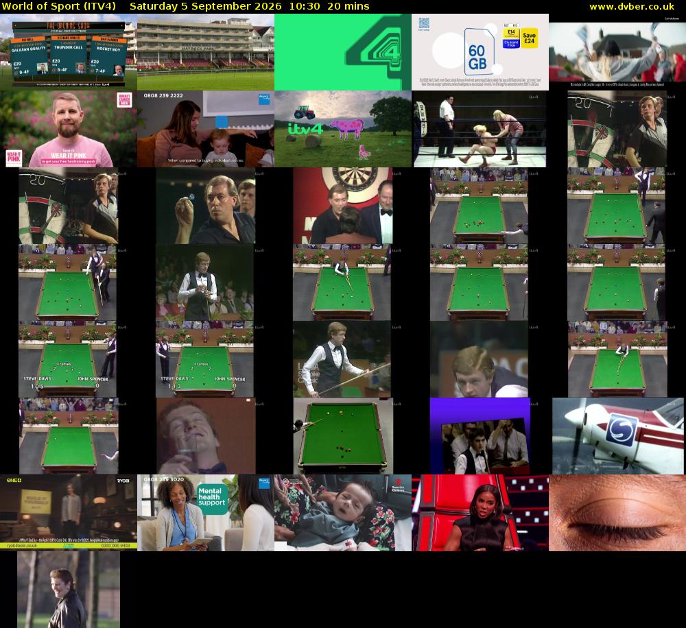 World of Sport (ITV4) Saturday 5 September 2026 10:30 - 10:50