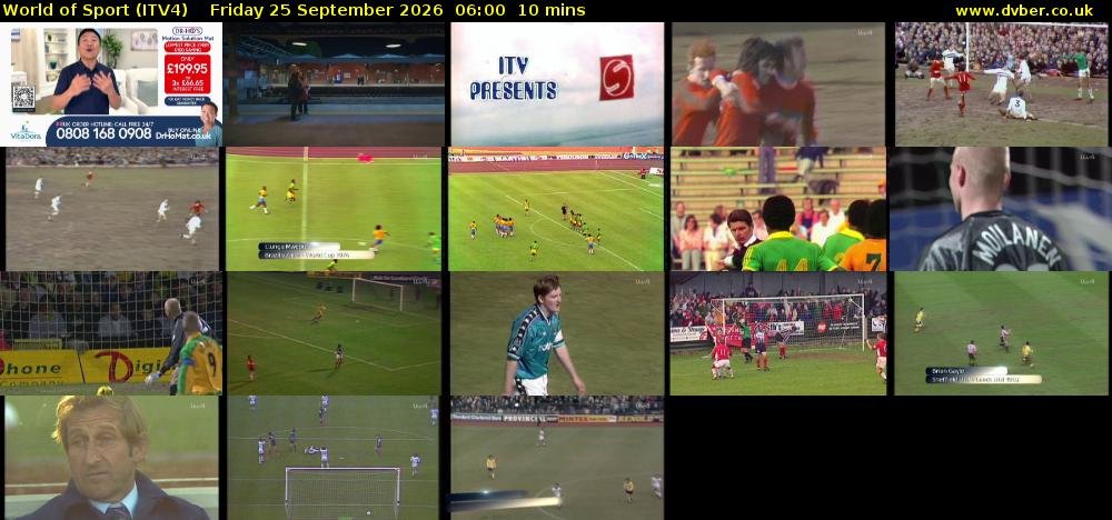 World of Sport (ITV4) Friday 25 September 2026 06:00 - 06:10