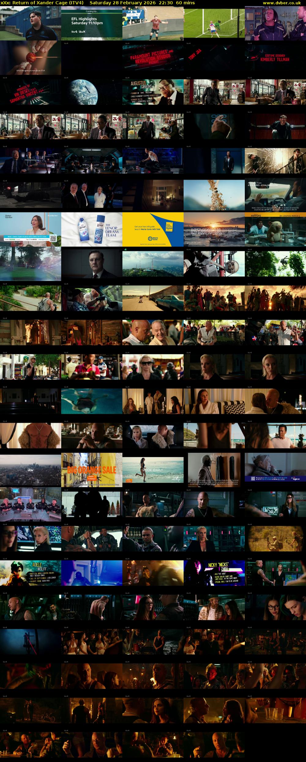 xXx: Return of Xander Cage (ITV4) Saturday 28 February 2026 22:30 - 23:30