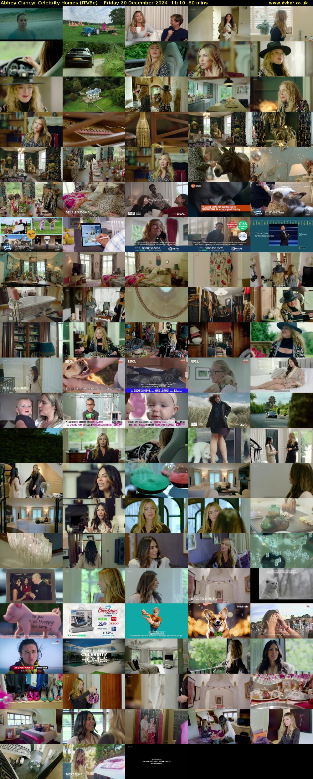 Abbey Clancy: Celebrity Homes (ITVBe) Friday 20 December 2024 11:10 - 12:10